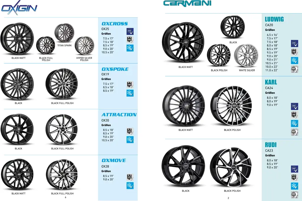 Oxigin und Carmani Winterfelgen 2024